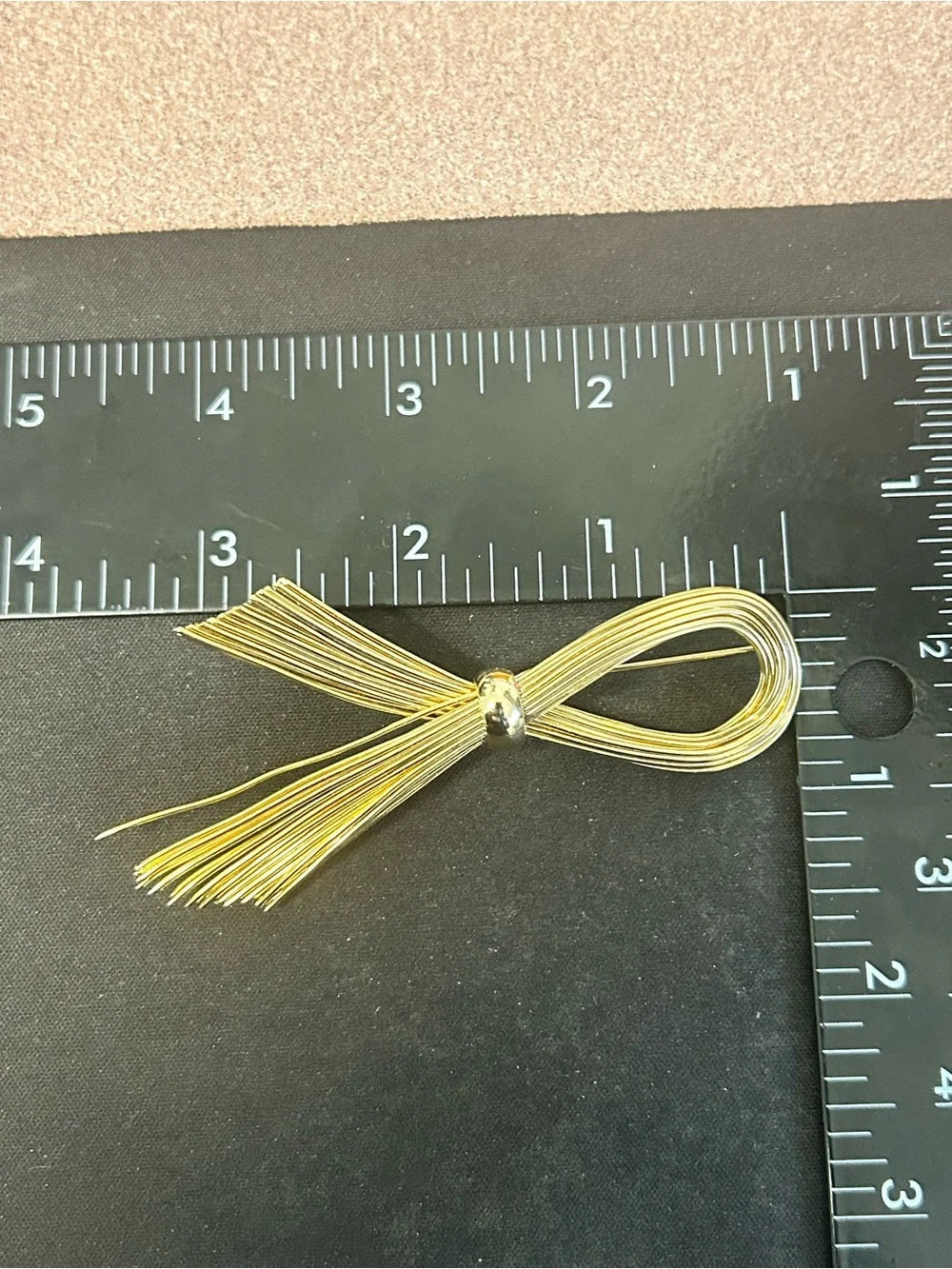 Gold Ribbon Tassel Brooch - Elegant Women’s Jewelry